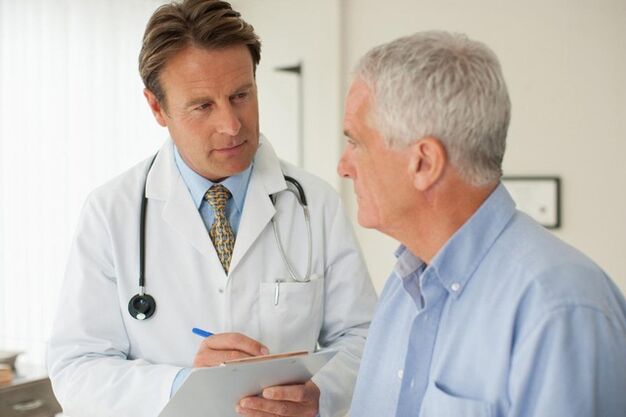 Man with prostatitis at urologist appointment