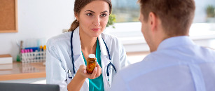 The doctor prescribes medicine to treat prostatitis